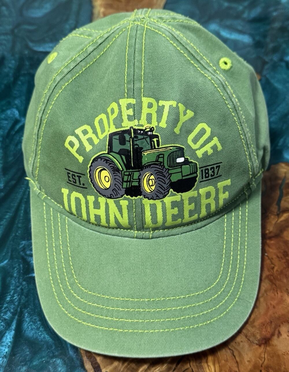 John Deere Youth Baseball Cap, Green, Depicts Tractor, Adjustable Strap, Logo,